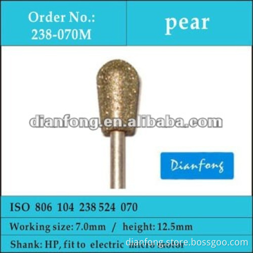 HP pear shaped medium grit coating diamond rotary tools